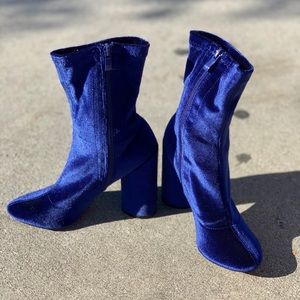 Royal blue Velvet heels